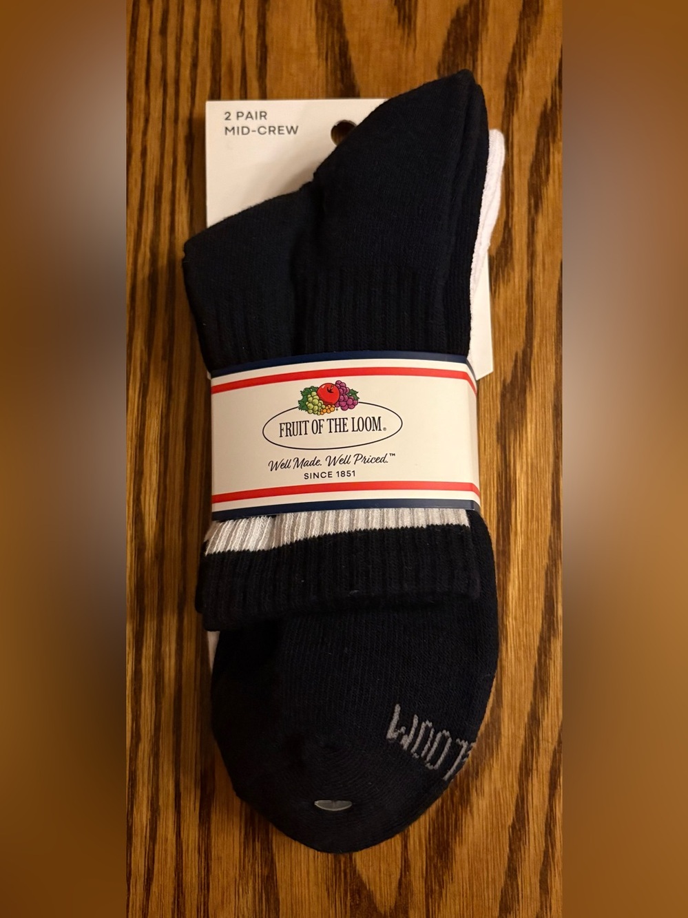 🖤 BRAND NEW…Men’s Mid-Crew Socks - 2 Pair